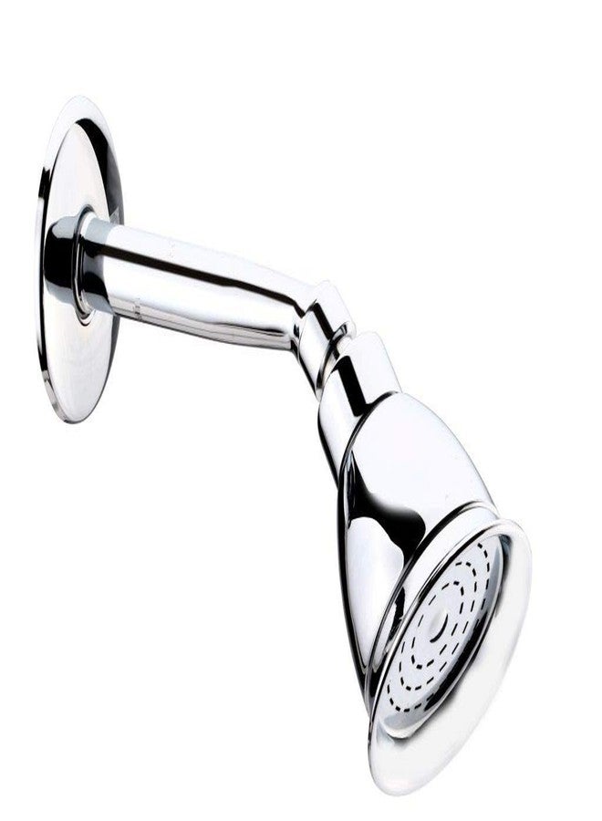 NEW WARE Stylish Overhead Shower Complete Set with Round CP Brass Shower Arm for Bathroom - Chrome Finish